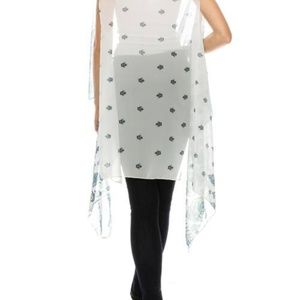 Jackets & Coats - Paisley Print Chiffon Vest Jackets & Coats - Paisley Print Chiffon Vest